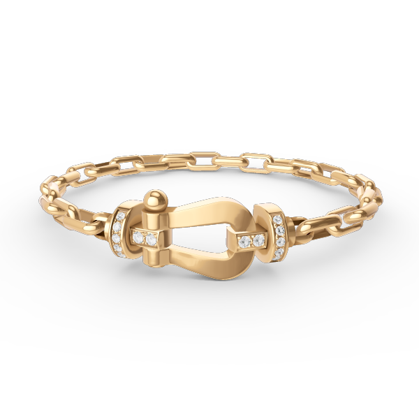 ˇGilded EraˇFORCE LARGE HORSESHOE CLASP  METAL BRACELET