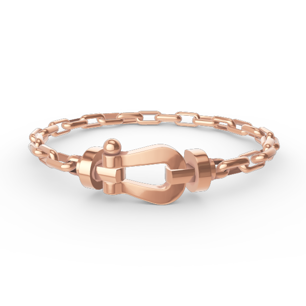 ˇGilded EraˇFORCE LARGE HORSESHOE CLASP  METAL BRACELET