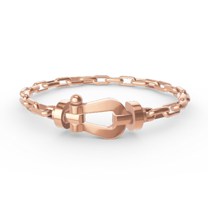 ˇGilded EraˇFORCE LARGE HORSESHOE CLASP  METAL BRACELET