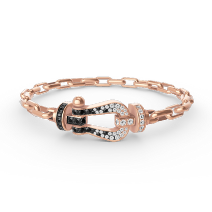 ˇGilded EraˇFORCE LARGE HORSESHOE CLASP  METAL BRACELET