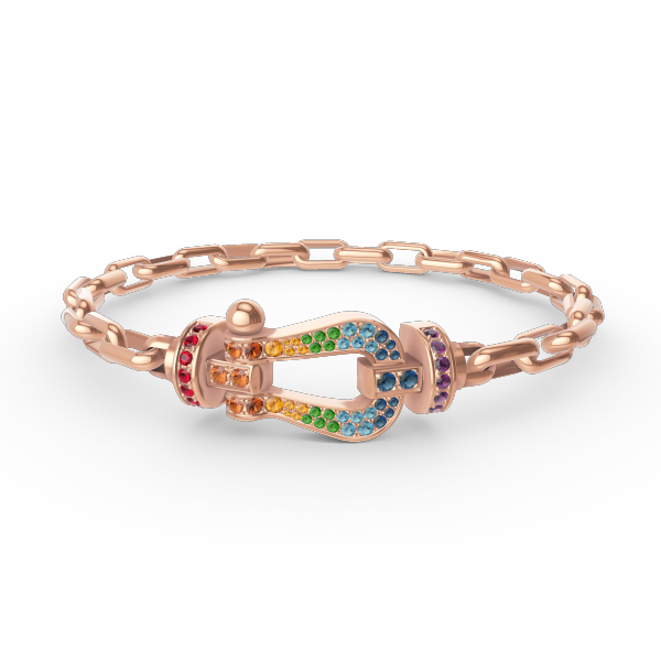ˇGilded EraˇFORCE LARGE HORSESHOE CLASP  METAL BRACELET