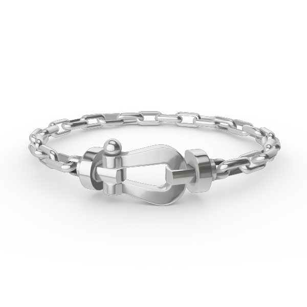 ˇGilded EraˇFORCE LARGE HORSESHOE CLASP  METAL BRACELET