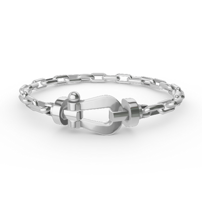 ˇGilded EraˇFORCE LARGE HORSESHOE CLASP  METAL BRACELET