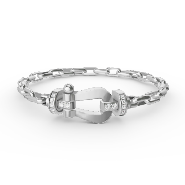 ˇGilded EraˇFORCE LARGE HORSESHOE CLASP  METAL BRACELET