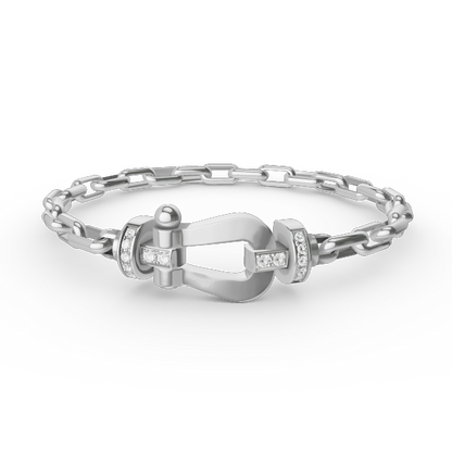 ˇGilded EraˇFORCE LARGE HORSESHOE CLASP  METAL BRACELET