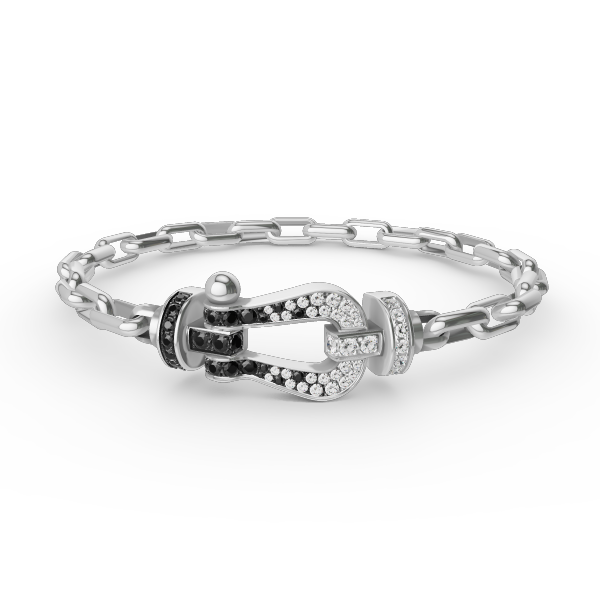 ˇGilded EraˇFORCE LARGE HORSESHOE CLASP  METAL BRACELET