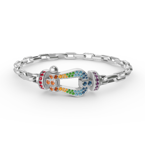 ˇGilded EraˇFORCE LARGE HORSESHOE CLASP  METAL BRACELET