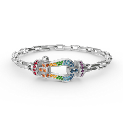 ˇGilded EraˇFORCE LARGE HORSESHOE CLASP  METAL BRACELET
