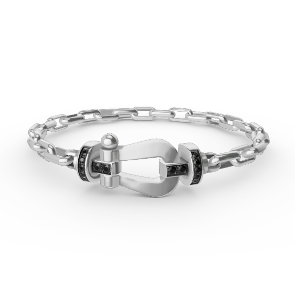 ˇGilded EraˇFORCE LARGE HORSESHOE CLASP  METAL BRACELET