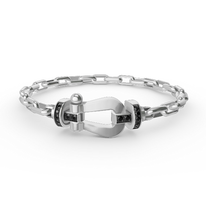ˇGilded EraˇFORCE LARGE HORSESHOE CLASP  METAL BRACELET