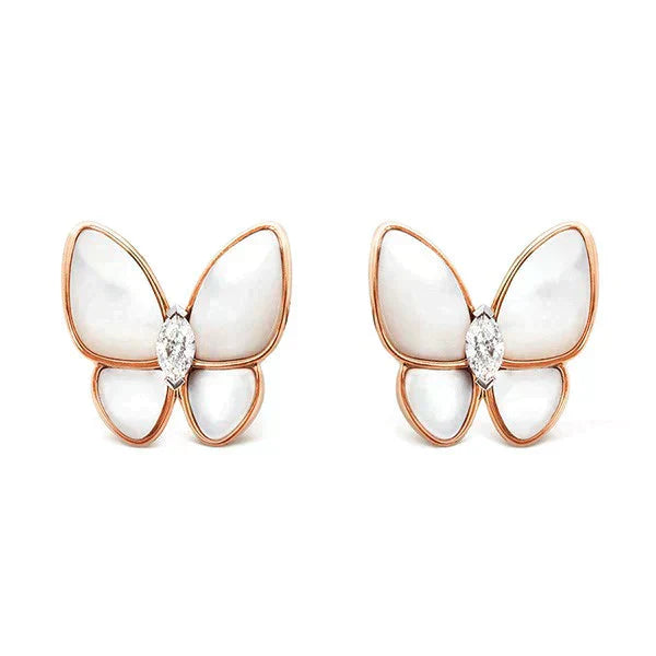 ˇGilded EraˇBUTTERFLY MOP DIAMOND EARRINGS