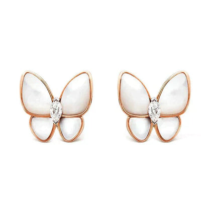 ˇGilded EraˇBUTTERFLY MOP DIAMOND EARRINGS