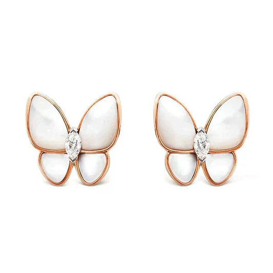ˇGilded EraˇBUTTERFLY MOP DIAMOND EARRINGS