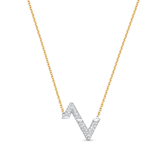 ˇGilded EraˇVOLT SILVER DIAMOND PEDANT NECKLACE