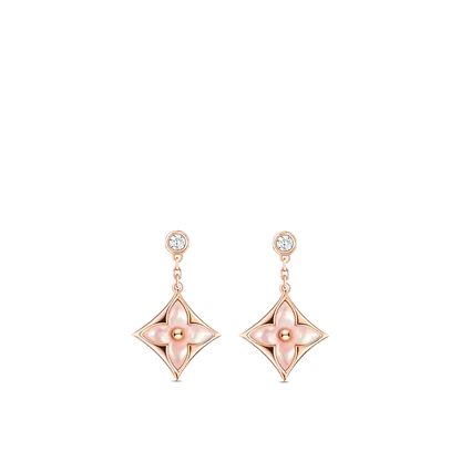 ˇGilded EraˇDOUBLE STAR PINK GOLD MOP DROP EARRINGS