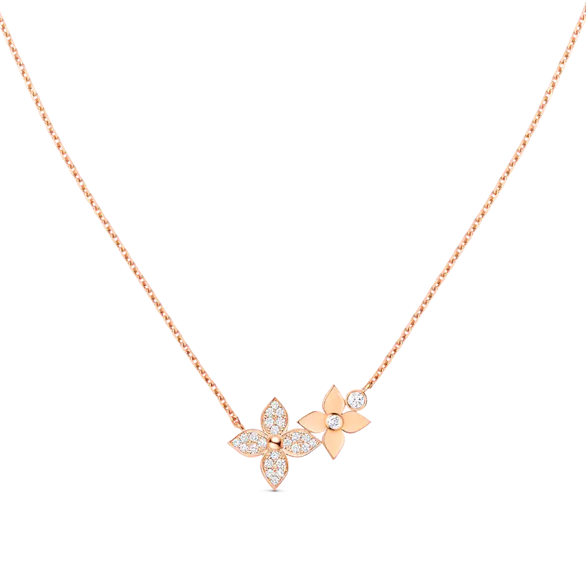 ˇGilded EraˇSTAR BLOSSOM NECKLACE PINK GOLD DIAMONDS