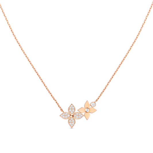 ˇGilded EraˇSTAR BLOSSOM NECKLACE PINK GOLD DIAMONDS