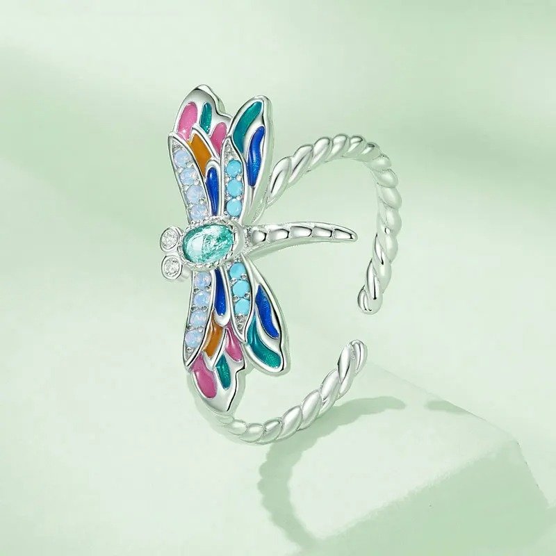 [STREET]Enamel Dragonfly Opening Ring Insect Adjustable Ring
