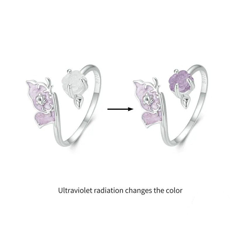 [STREET]Purple Magenta Enamel Butterfly Opening Ring