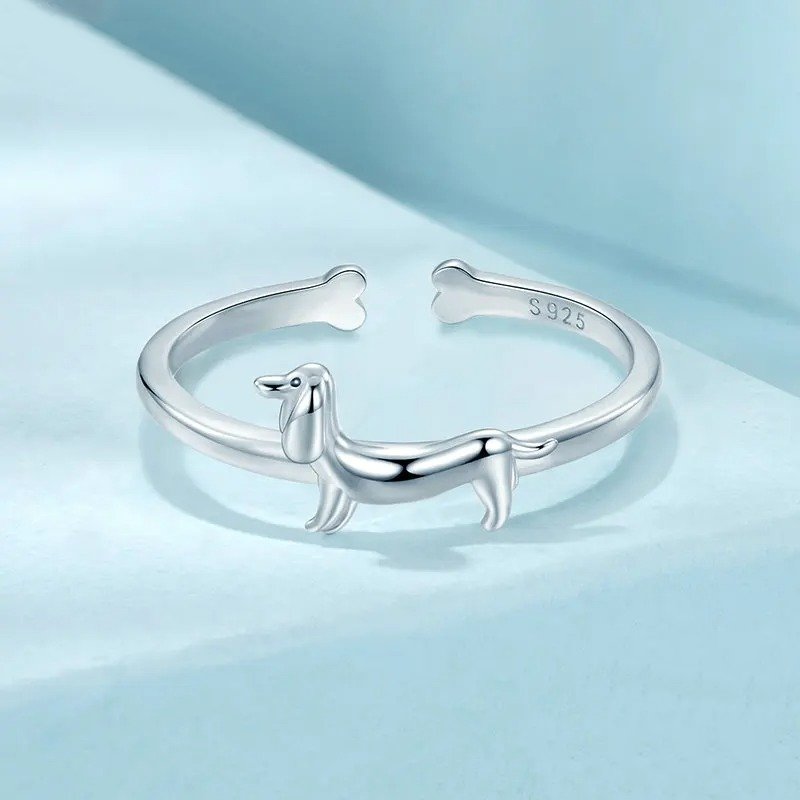 [STREET]Lovely Pet Dog Open Ring Statement Ring
