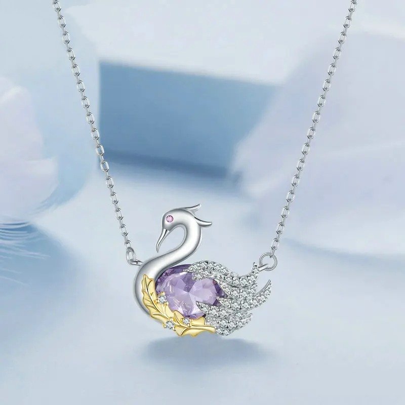 [STREET]Cute Swan Pendant Necklace for Women