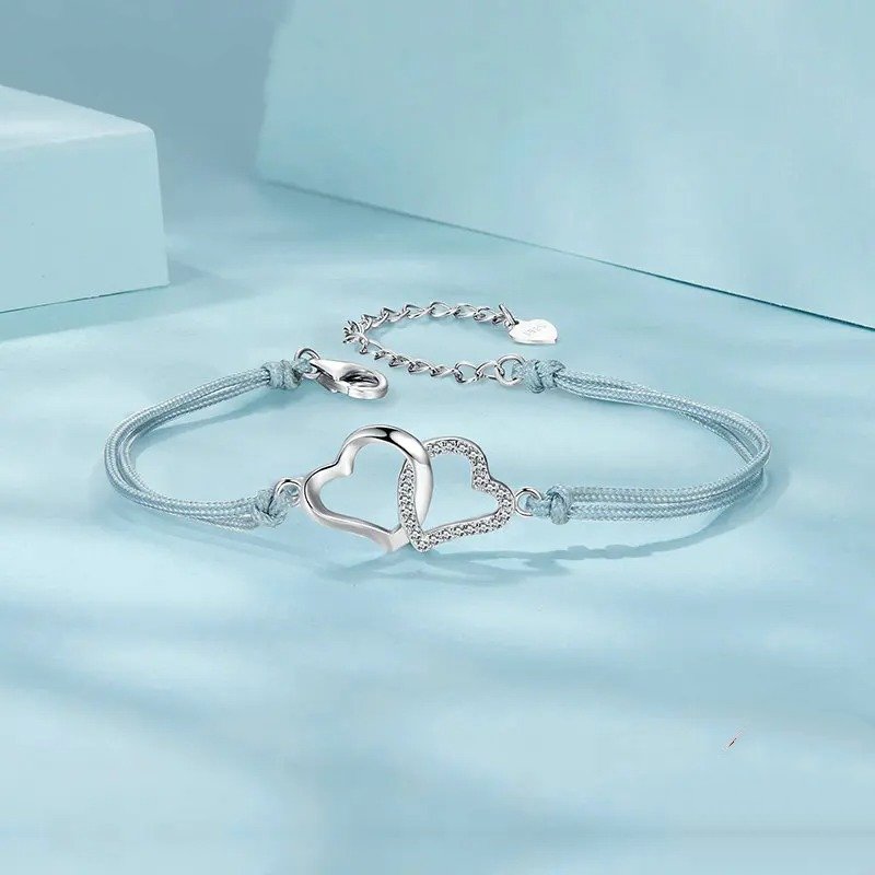 [STREET]Dainty Gray Rope Link Chain Bracelet for Women Teen Girls