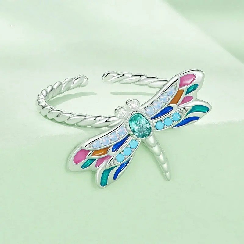 [STREET]Enamel Dragonfly Opening Ring Insect Adjustable Ring