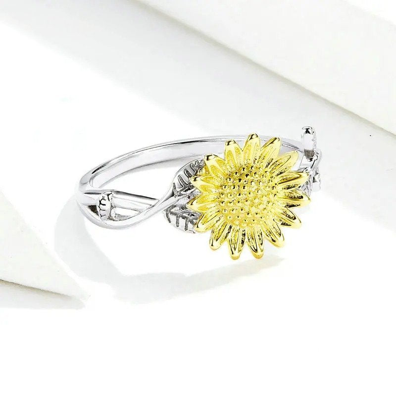 [STREET]Sunflower Finger Rings for Women Wedding Band Engagement Statement