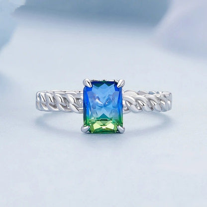 [STREET]Blue and Green Tourmaline Adjustable Ring