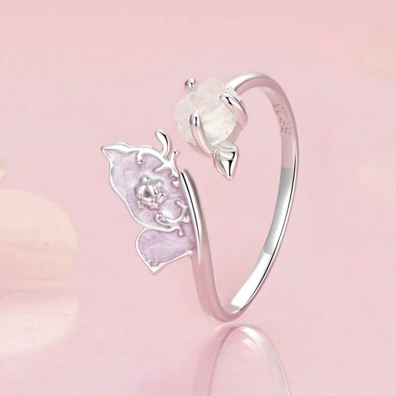 [STREET]Purple Magenta Enamel Butterfly Opening Ring