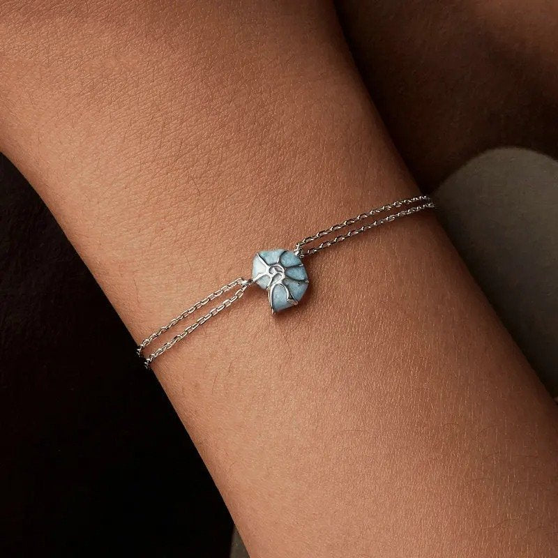 [STREET]Blue Seashell Link Chain Bracelets