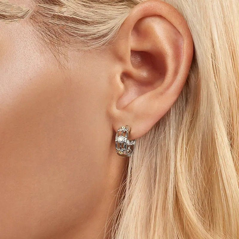 [STREET]White Gold Plated Inifinite Love Hoop Earring