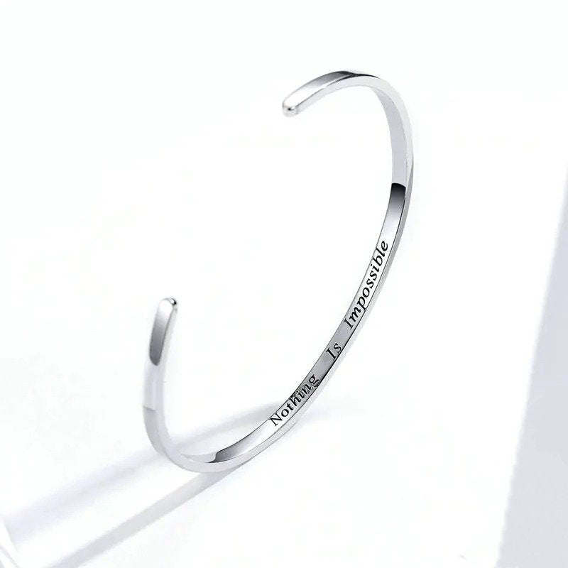 [STREET]Engrave Courage Bangle Nothing is impossible Fashion