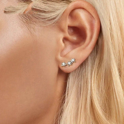[STREET]Silver Tiny Star Earrings Studs Teen Girls