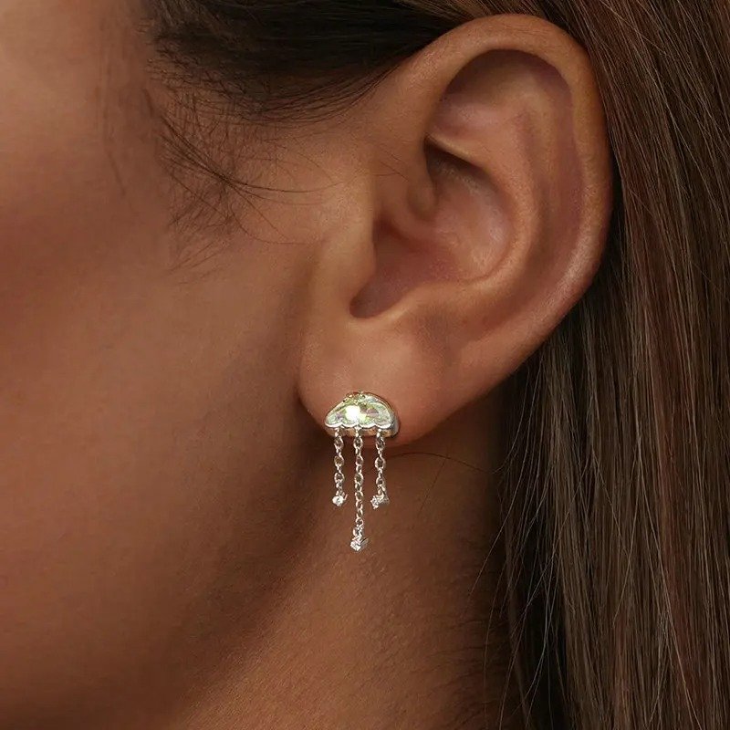 [STREET]Iridescent Jellyfish Earrings Studs Teen Girls