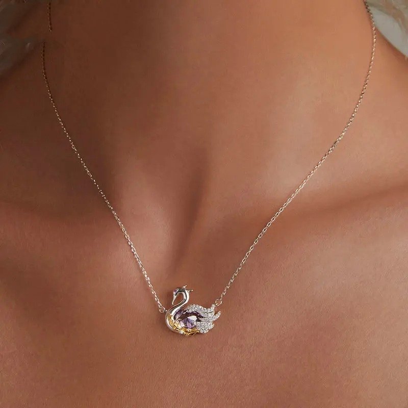 [STREET]Cute Swan Pendant Necklace for Women