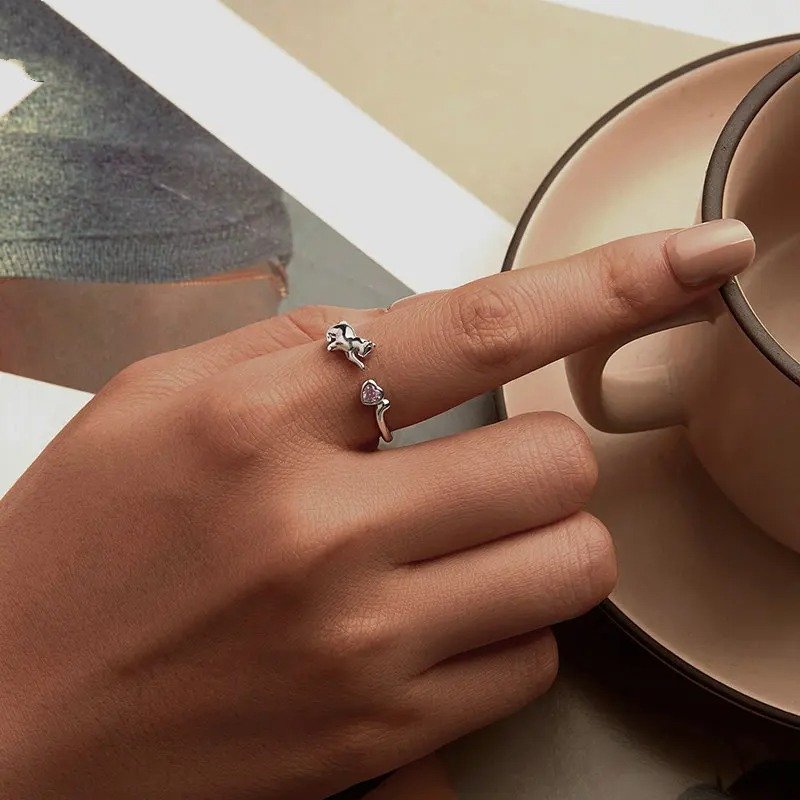 [STREET]Lovely Pet Animals Open Ring Statement Ring