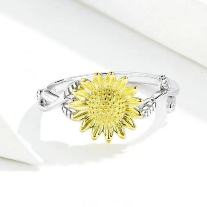 [STREET]Sunflower Finger Rings for Women Wedding Band Engagement Statement