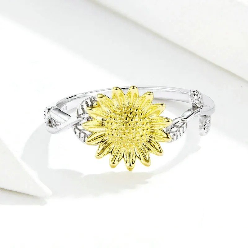 [STREET]Sunflower Finger Rings for Women Wedding Band Engagement Statement
