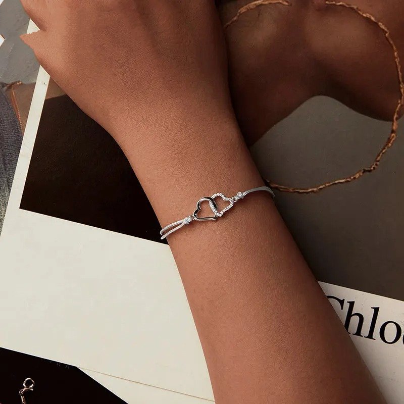 [STREET]Dainty Gray Rope Link Chain Bracelet for Women Teen Girls