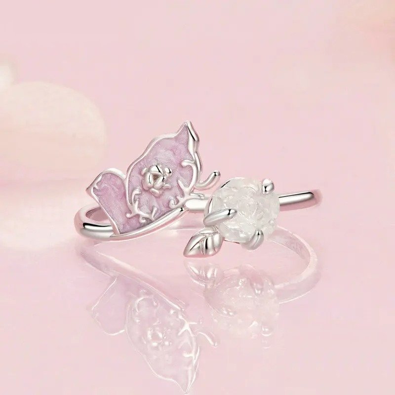 [STREET]Purple Magenta Enamel Butterfly Opening Ring