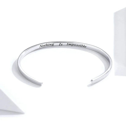 [STREET]Engrave Courage Bangle Nothing is impossible Fashion
