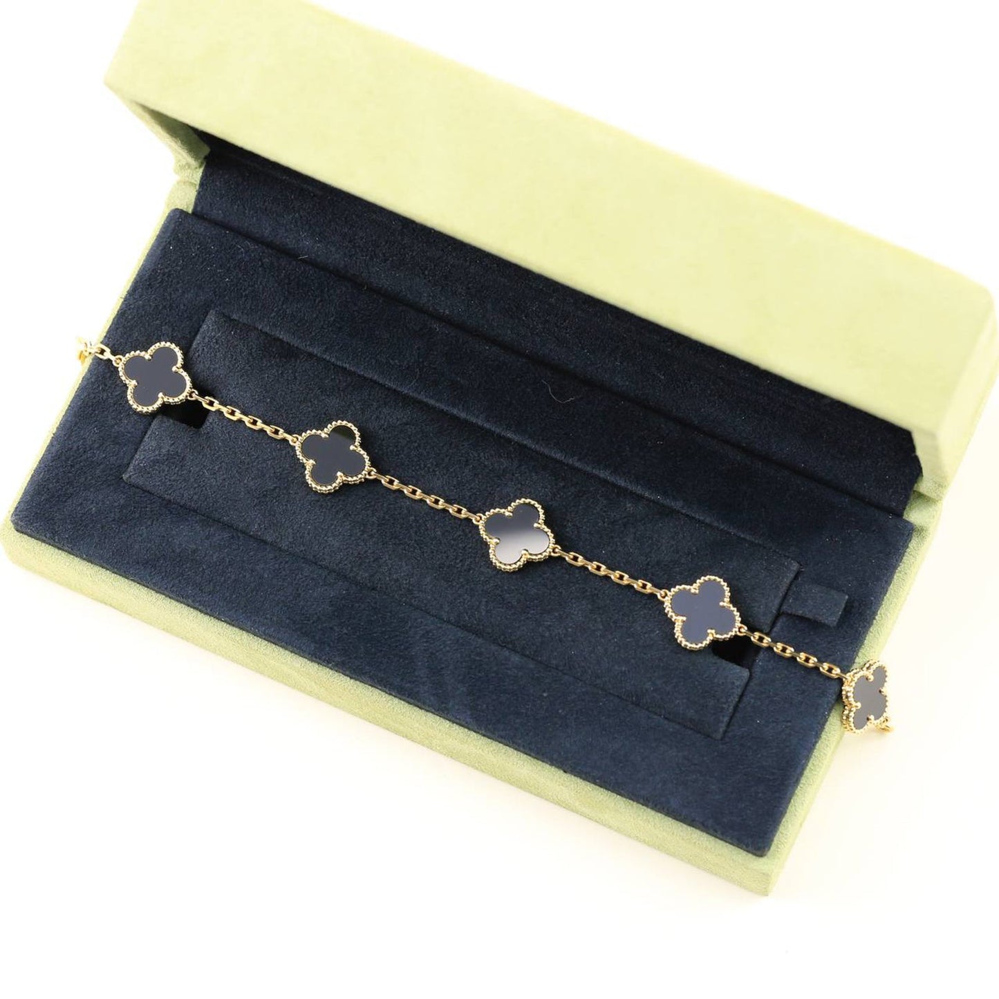 ˇGilded EraˇCLOVER  5 MOTIFS BLACK ONYX BRACELET