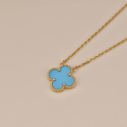 ˇGilded EraˇCLOVER 15MM VINTAGE TURQUOISE NECKLACE