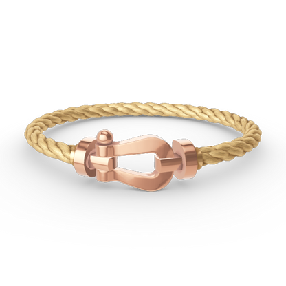 ˇGilded EraˇFORCE LARGE HORSESHOE NO DIAMOND BRACELET ROSE GOLD