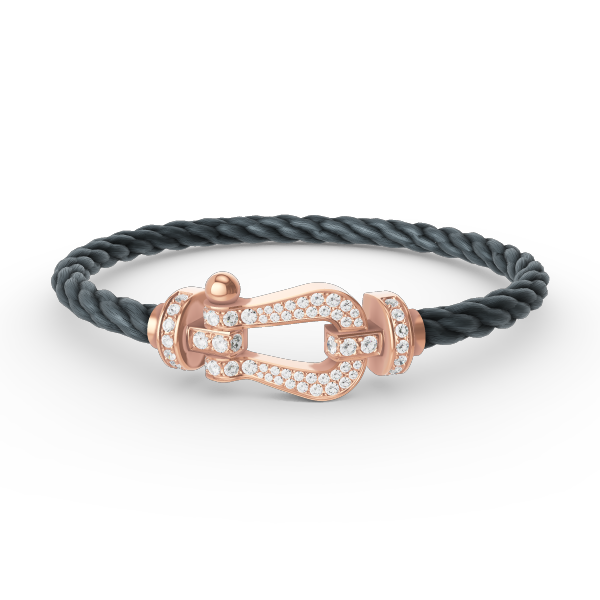 ˇGilded EraˇFORCE LARGE HORSESHOE FULL DIAMOND BRACELET ROSE GOLD