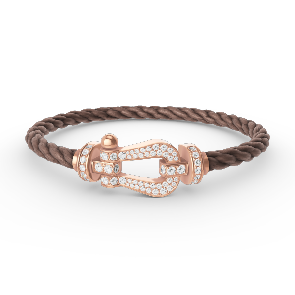ˇGilded EraˇFORCE LARGE HORSESHOE FULL DIAMOND BRACELET ROSE GOLD
