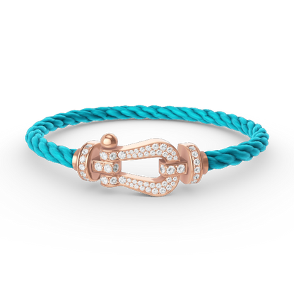 ˇGilded EraˇFORCE LARGE HORSESHOE FULL DIAMOND BRACELET ROSE GOLD