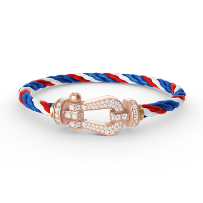 ˇGilded EraˇFORCE LARGE HORSESHOE FULL DIAMOND BRACELET ROSE GOLD