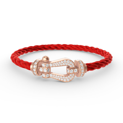 ˇGilded EraˇFORCE LARGE HORSESHOE FULL DIAMOND BRACELET ROSE GOLD